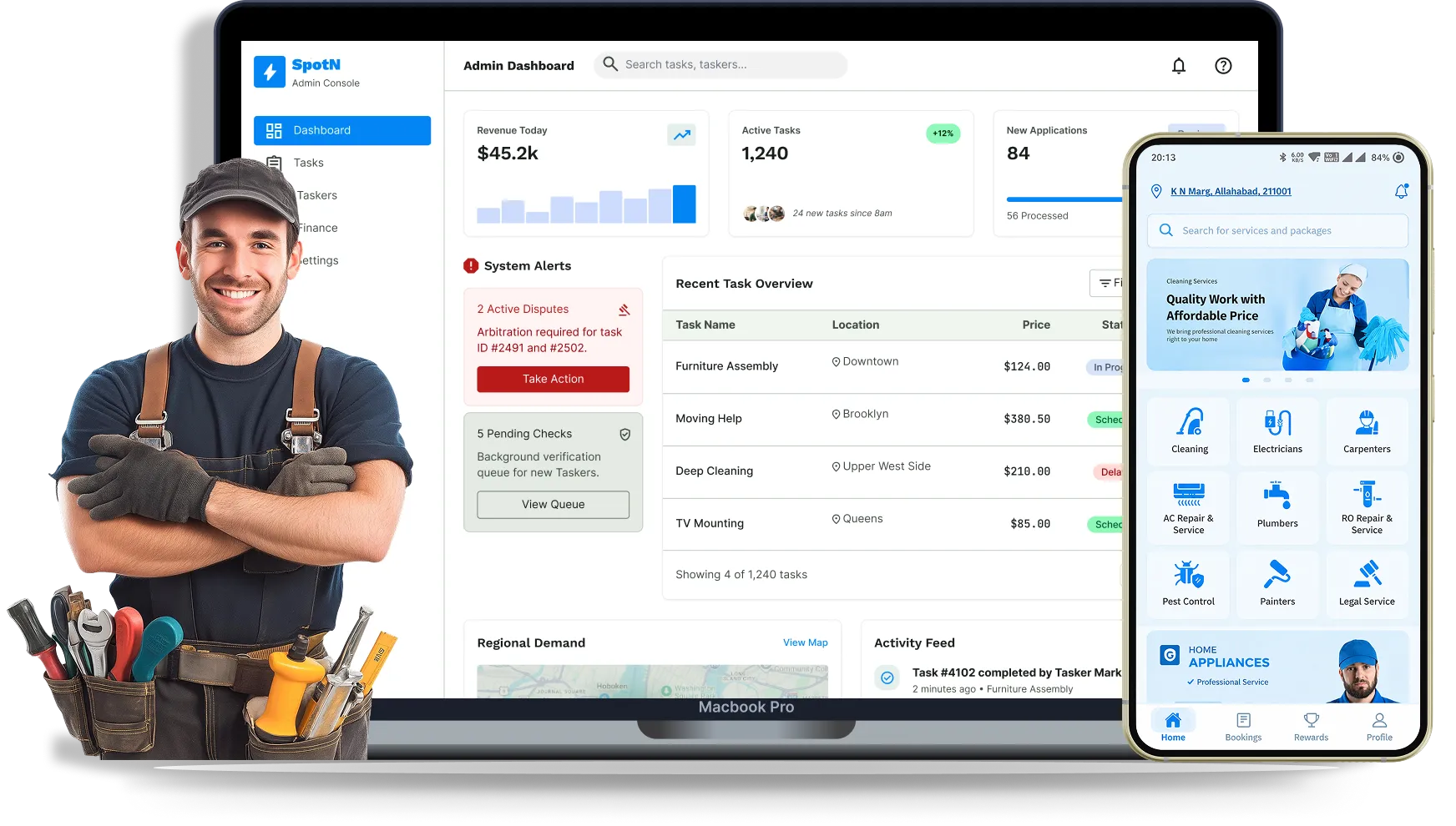 TaskRabbit Clone admin panel
